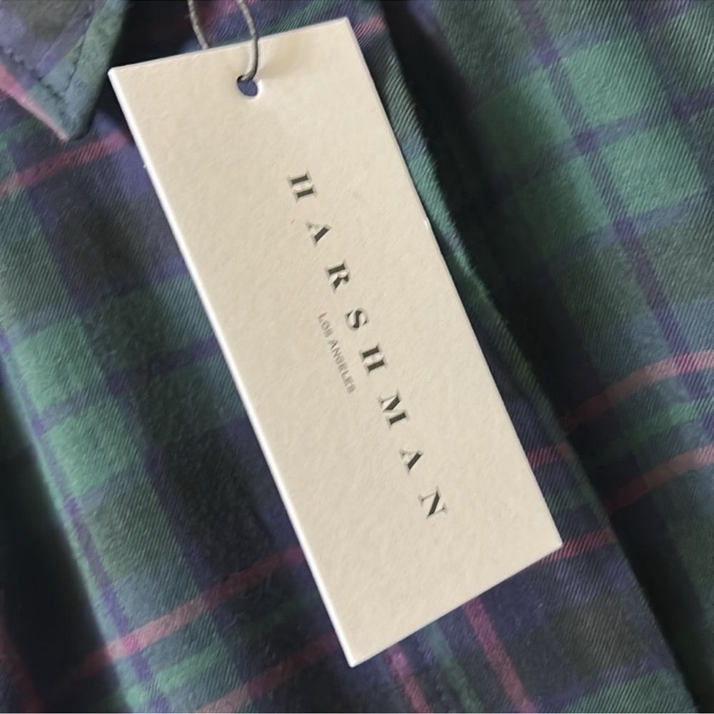 Harshman Plaid Green & Purple Cotton Plaid Shirt Oversized Tunic(Size Medium) - Picture 8 of 11